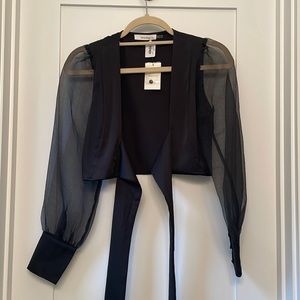 Black Tie Mesh Going Out Top